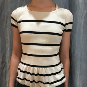 white striped peplum shirt